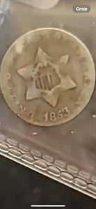 1851-1853 Three 3 Cent Silver Trime 3CS- Type 1, About Good Details - Picture 1 of 2