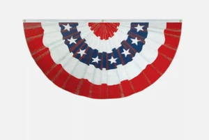 Bedruckte Sterne & Streifen Poly/Baumwolle Illusion Fan Banner 36" x 72" Hergestellt in den USA. - Bild 1 von 2