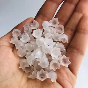 50X Tapas de Cuentas Florales Blancas 10mm Joyería Fabricación Flor Fin Tapa Esmerilado Dije - Imagen 1 de 7