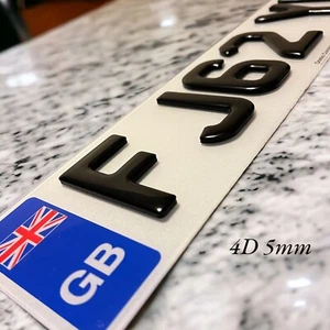 Targhette numeriche 3D 4D, nero lucido, 100% numero premium legale STRADA/MOT 4D+3D 5 MM - Foto 1 di 32