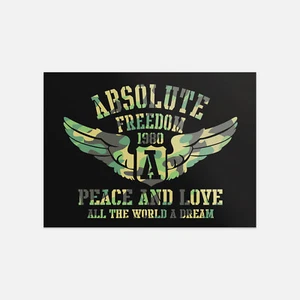Calcomanía adhesiva de vinilo militar Peace and Love Absolute Freedom - Imagen 1 de 1