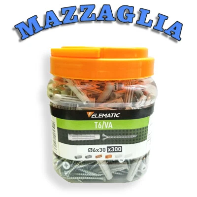ELEMATIC BOX 300 TASSELLI T6/VA 6x30mm CON VITE cod. 565770 - Immagine 1 di 4