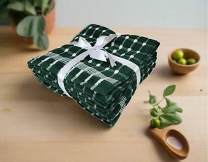 Hunter Grün Frottee Geschirrtücher extra groß dick 50x80 cm 100 % Baumwolle 4er Pack - Bild 1 von 1