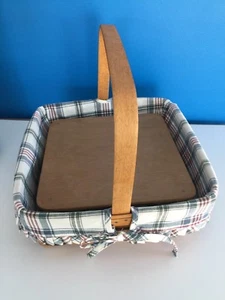 Longaberger 1994 gewebt Traditionen Kuchen Korb Karo Liner Schutz Riser - Bild 1 von 8