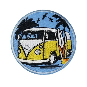 Surf Van 70s hippie retro boho weed love applique iron-on embroidered patch new - Picture 1 of 9