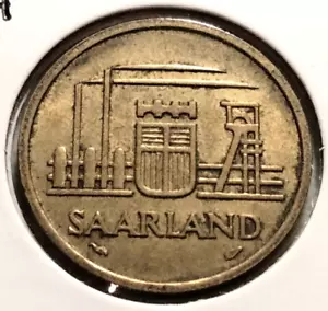 1954 Germany- Saarland 20 Franken Coin - KM#2 - (IN#12258) - Picture 1 of 4