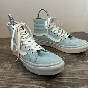 Vans Women’s Size 7.5 SK8 Skate Shoes Blue High Top Sneakers - Picture 1 of 12