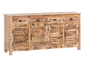 Sideboard Caribou Massivholz Mango 4türig mit Schublade rustikal Landhaus Möbel - Bild 1 von 7