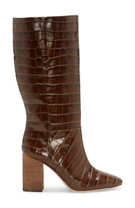 NEW VINCE CAMUTO BROWN LEATHER TALL COMFORT BOOTS SIZE 8.5 M $179 - Picture 1 of 3