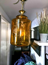 Vintage Retro Amber Glass porch Lamp from 1960's
