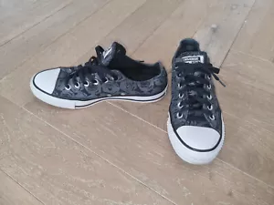 Converse Chuck Taylor All Stars Low Top nere argento rose ottime condizioni UK 6 - Foto 1 di 5