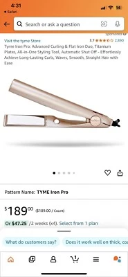 Rizador y plancha de pelo 2 en 1 Tyme Iron Pro Foto 1 de 3