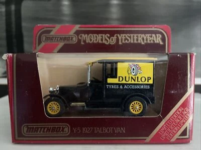 Matchbox Models of Yesteryear Y-5 1927 Talbot Van Dunlop Tyres 1984 1:43 in Box - Image 1 of 4
