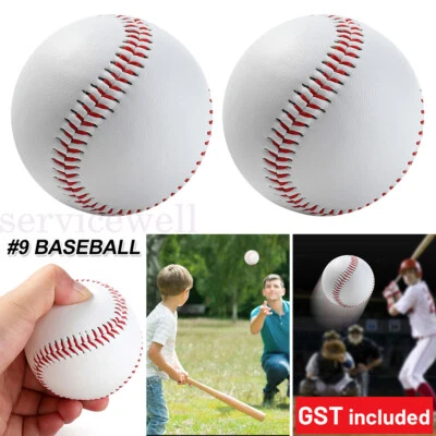 3X 9" Soft Leather Sport Practice & Training Base Ball Baseball Softball HOT - image 1 of 4