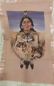 Native American Kreuzstich NATIVE WOLF TRIO fertiggestellt - 35050 - Bild 1 von 8