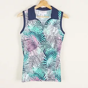 Camiseta sin mangas Tommy Bahama Golf tropical rosa azul verde para mujer talla S - Imagen 1 de 4