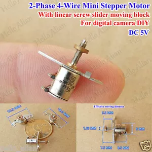 DC 5V 2 Phase 4 Wire Mini Stepper Motor linear screw slider moving block nut DIY - Picture 1 of 9
