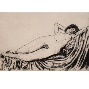 Fritz Zalisz Weiblicher Akt Leipzig Jahrhunderwende Erotik Radierung - Bild 1 von 4