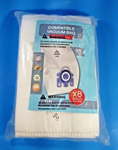 GN Compatible 8 Vacuum Bags 2 Filters 3D Clean Vac New - Picture 1 of 3