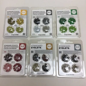 Lot of We R Memory Keepers Standard Eyelets for Scrapbooking, Yellow, Grey, More - Picture 1 of 9