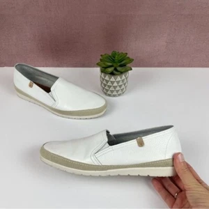 Verbenas White Genuine Leather Slip On Comfort Flats Shoes Spain Women - Picture 1 of 8