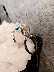 Black Dragon Toothless Ring Fantasy Costume Gothic - Picture 1 of 19