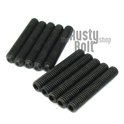 THE RUSTY BOLT SHOP M4 x 25mm, Set Screws Cup Point Grub, 45H Steel, Black Oxide