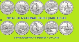 2014 P & D America the Beautiful Quarter 10 Kursmünzensatz - Bild 1 von 1