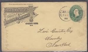 Cobertura publicitaria de seguro de bienes raíces 1888 - Jersey City, NJ a Waverly, NY - Imagen 1 de 1