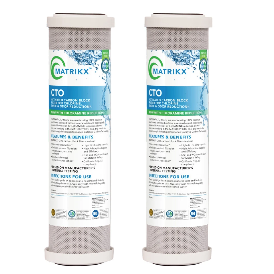 Matrikx CTO Catalytic Carbon Block 10" Water Filter for Chloramine  Reduction - Image 1 of 1