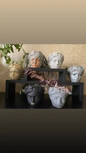 Face head stone planter pot, Angel flower pot, small succulent concrete planter - Picture 1 of 12