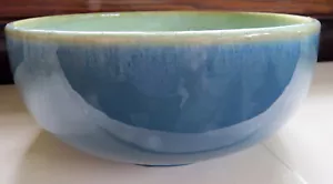 Cuenco de cerámica artística en cerámica esmaltada azul y verde - Imagen 1 de 5