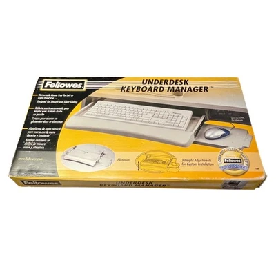 Fellowes Underdesk Keyboard Manager Tray Ergonomic Sliding Drawer New Open Box - Image 1 of 4