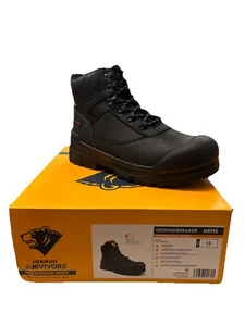 Herman Survivors Groundbreaker Mens Professional Series Black Boots Size 13 - Picture 1 of 1