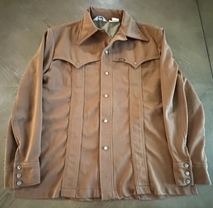 Lee Riders 1970s 80s Tan Pearl Snap Vintage Western Cowboy Cut Shirt Size XLL - Bild 1 von 8