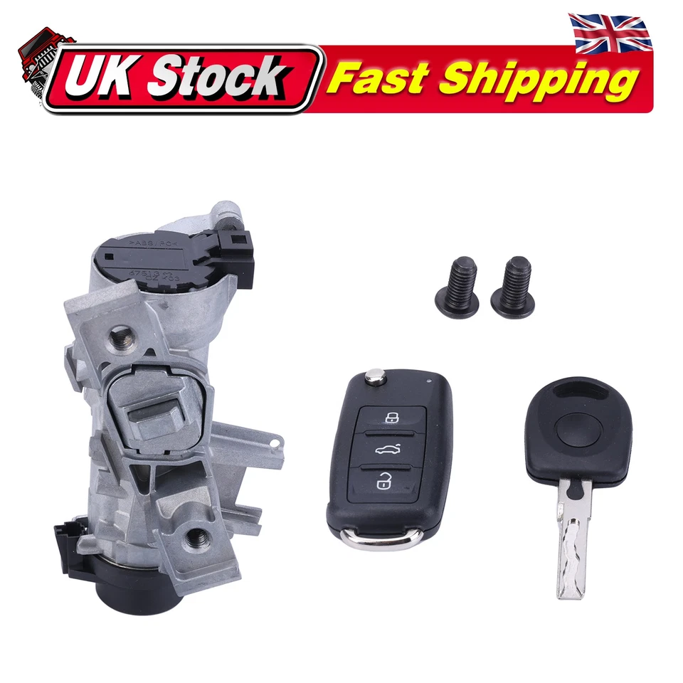 Ignition Barrel Switch Steering Lock 1K0905851B For VW GOLF MK5 MK6 04-13 W/Key - Image 1 of 4