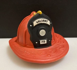 Vintage Aldon dekorative Keramik amerikanischer Feuerwehrhelm Fusselbürste neu aus altem Lagerbestand mit Box - Bild 1 von 8