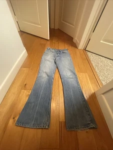Vintage BIG E 1970 Levis 646 0217 Orange Tab Bell Bottom Flare Jeans 31x34 684 - Picture 1 of 6