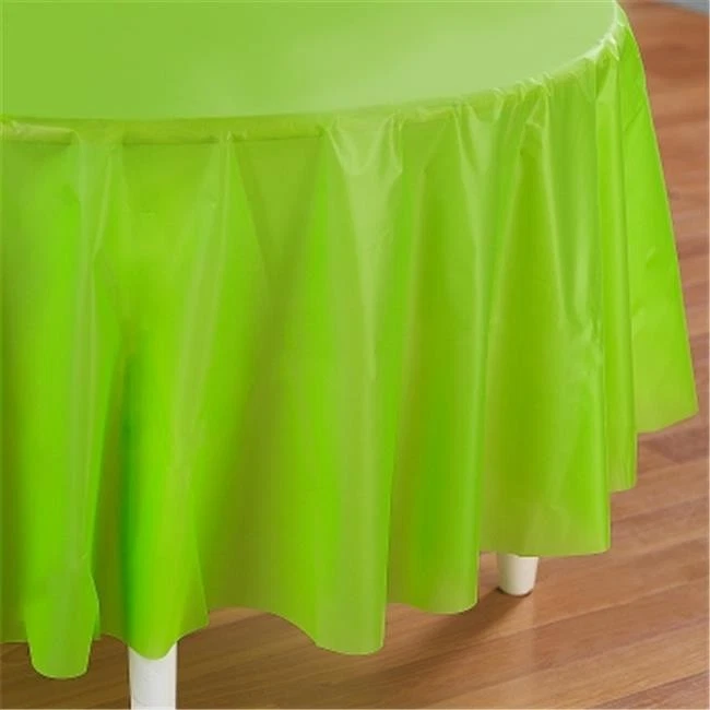 Creative Converting 192936 Fresh Lime- Lime Green Round Tablecover - Image 1 of 1