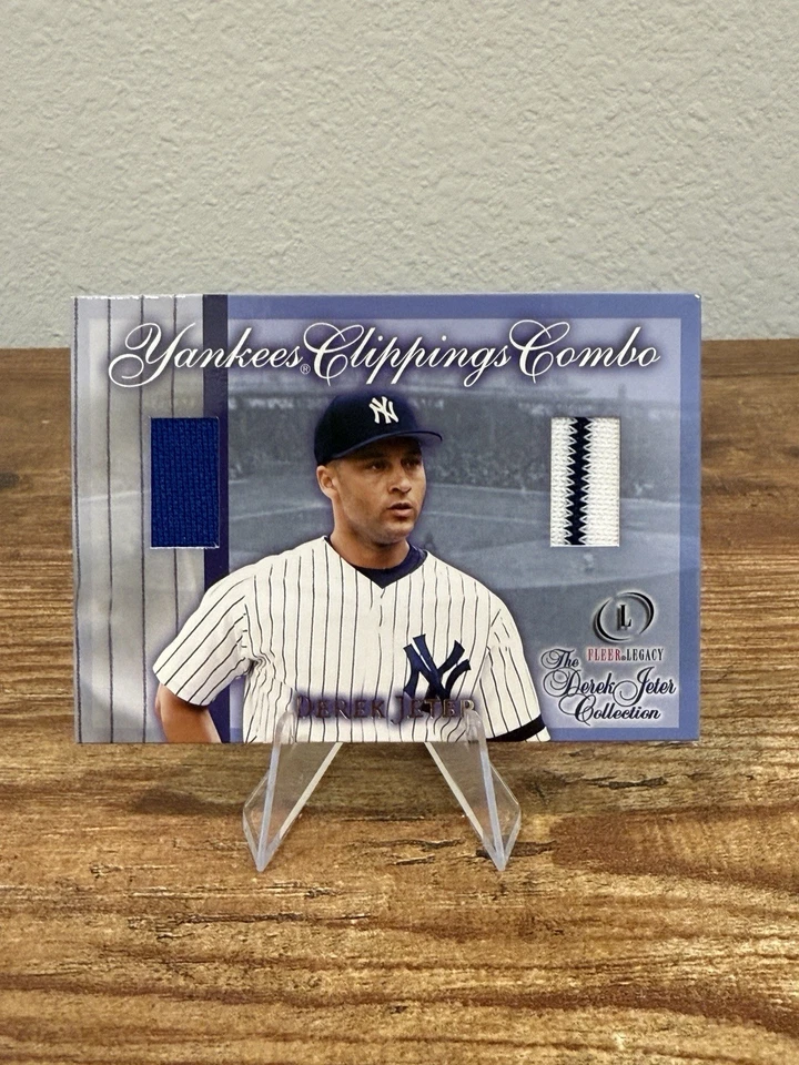 Fleer Legacy Derek Jeter Collection 2001 New York Yankees parche doble juego usado Foto 1 de 2