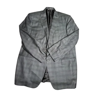Canali Men's Olive Black Plaid Wool Suit Blazer Jacket Made In Italy 44L - Picture 1 of 14