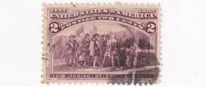 1893 STAMPS US SCOTT 231 "Columbus Landing" 2 CENT USED FANCY CANCEL - UU - Picture 1 of 1