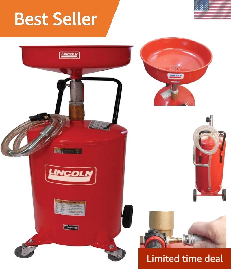 Adjustable 18 Gallon Oil Drain Tank by Lincoln - Efficient Fluid Management Foto 1 de 4