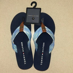 Tommy Hilfiger Damen-Flip-Flops blau kariert Größe 7 - Bild 1 von 6