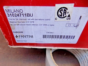 Fantini MILANO 31024711BU CROMO Juego de termostato de ajuste con un control de volumen Nuevo en caja - Imagen 1 de 3
