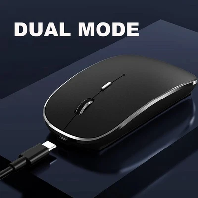 Rechargeable Dual-Receiver Wireless Mouse – 2.4 GHz & USB-C for Laptop & PC - Image 1 of 4