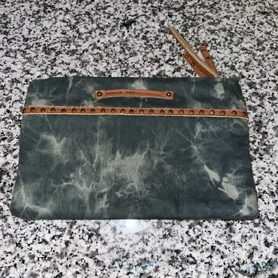 Schuler & Sons Philadelphia галстук краситель клатч зеленый коричневый кожаный акценты - Изображение 1 из 4