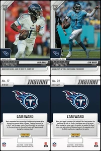 (2) 2025 Panini Instant NFL Cam Ward ROOKIE CARDS SP Tennessee Titans #17 #74 RC - Picture 1 of 5