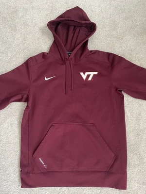 Virginia Tech Nike Sweatshirt Hoodie Mens Medium Red VT Therma Fit Pullover - Image 1 of 4