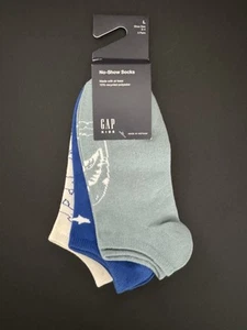 NWT Gap Boys No Show Socks 3 Pairs Large Size 3-4 Blue Ocean Sharks Summer - Picture 1 of 5